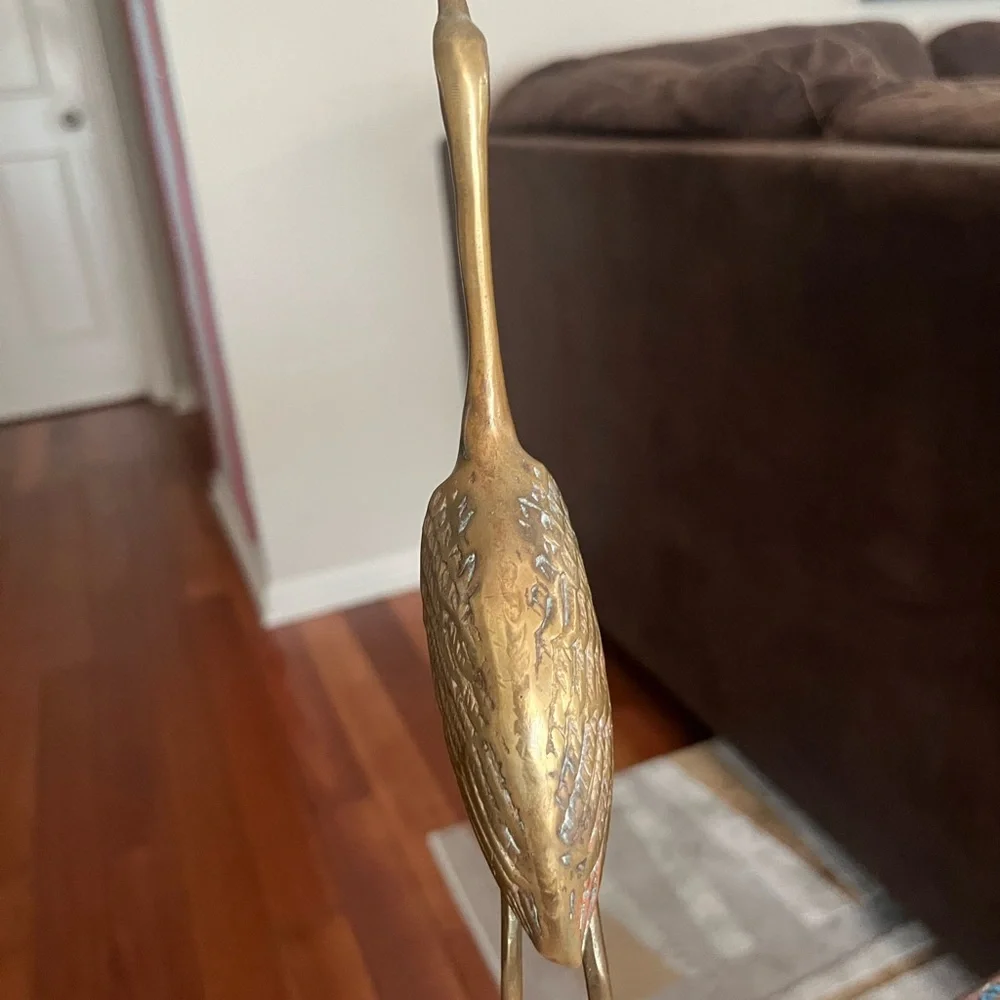 Vintage Elegant Gold Crane Figurine - Picture 7 of 7